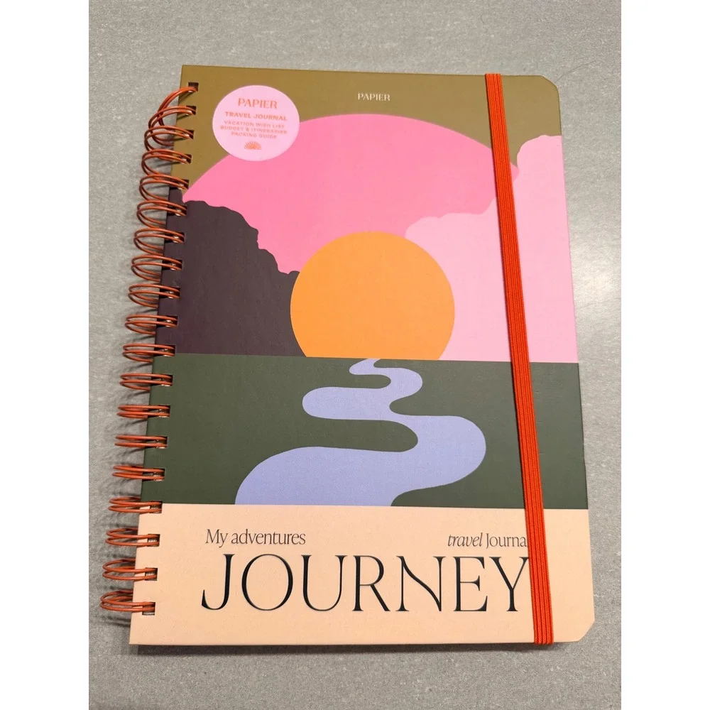 Papier Travel Journal My Adventures Journey Hardcover Spiral Bound 150 Pages‎